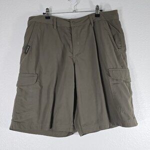 Merrell Cargo Hiking Shorts Men Size 36 Opti-Wick UPF 50+ Flat Front Brown